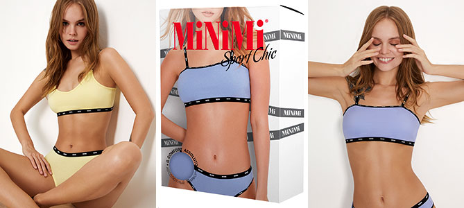 Новые модели в коллекции женских бюстгальтеров-топов марки Minimi