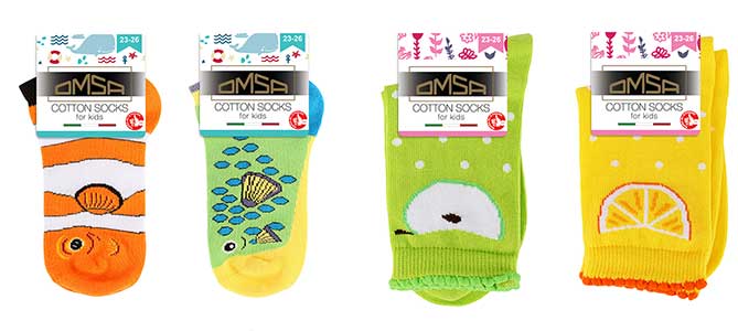 Новые модели в коллекции детских носочков из хлопка бренда Omsa