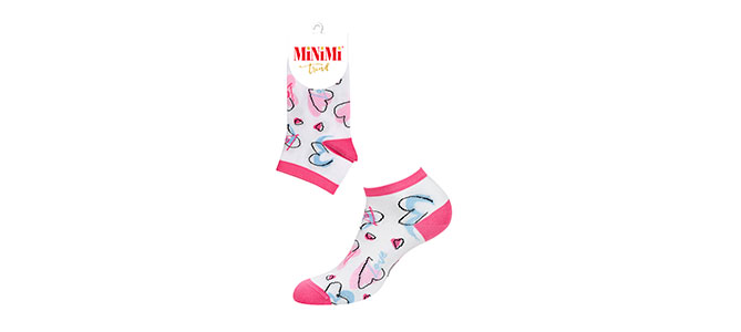 Новинка!  Mini Trend 4212 -  женские носки из хлопка  с рисунком сердечки