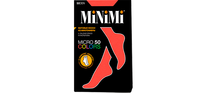 Новинка! Носки Minimi Micro Colors 50 - фантазийные носки ярких цветов