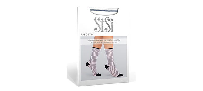 Новинка!  SiSi Fascetta - фантазийные женские носки из хлопка в полоску